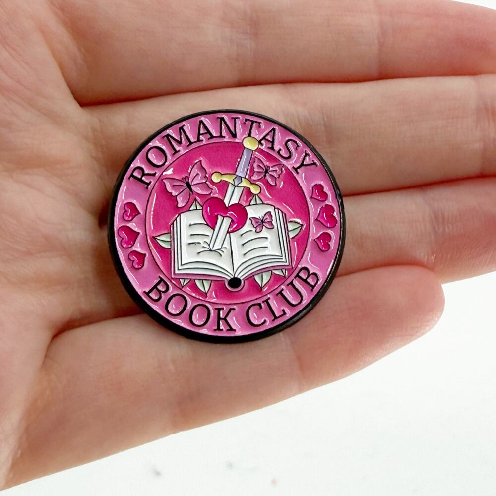 Romantasy Book Club Soft Enamel Pin Fantasy Romance Reader Bookish Badge